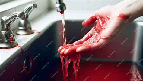 fake blood stains clothes - washing blood off hands.